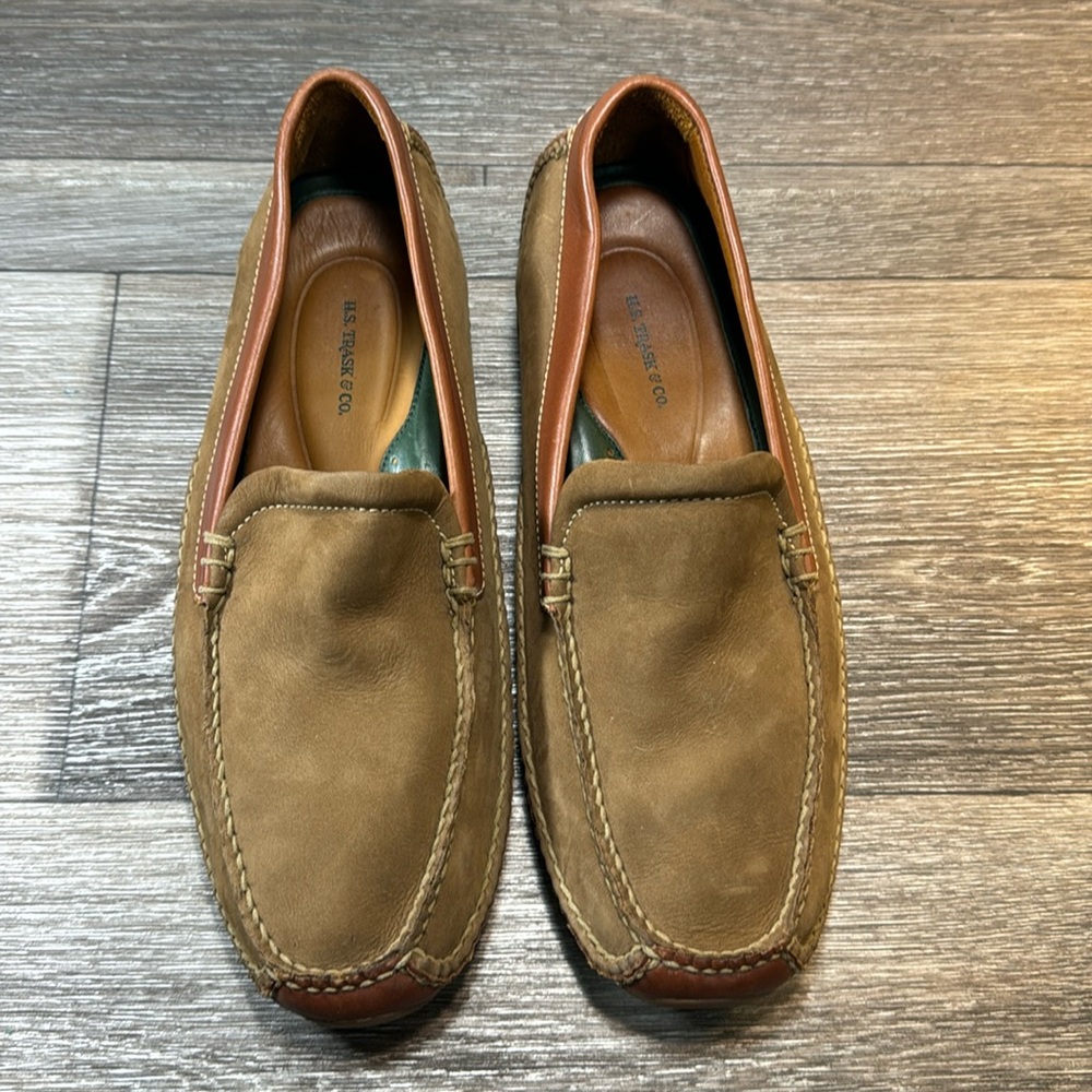 H.S. Trask.brown leather men’s slip on loafers size 11 (d60)